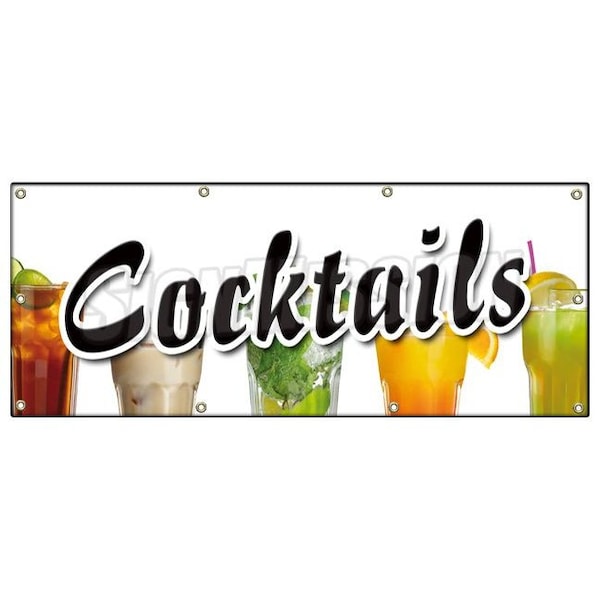 COCKTAILS BANNER SIGN all day 2 for 1 two for one beer bar happy drink
